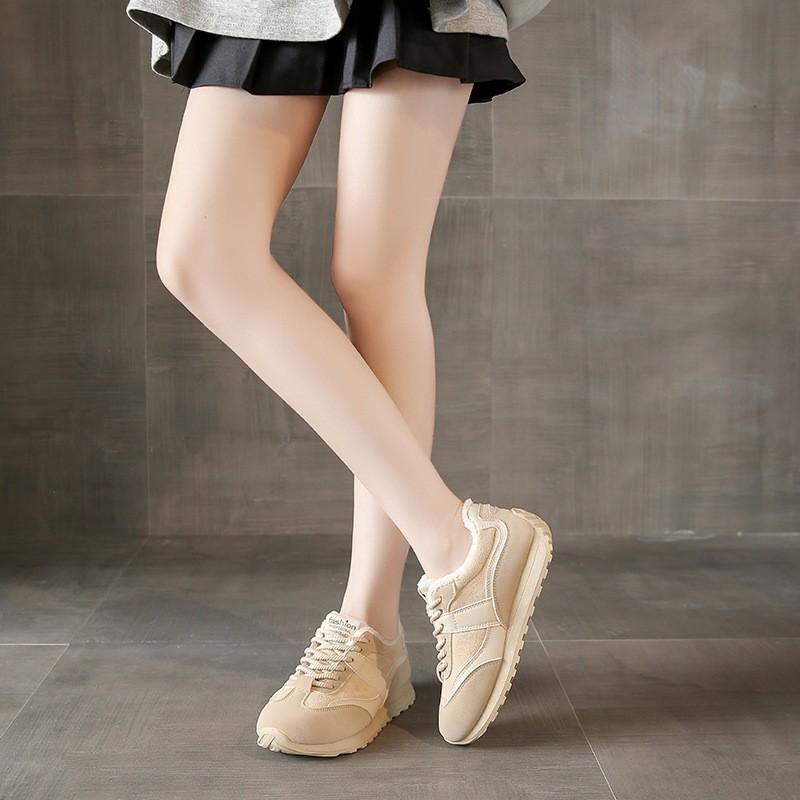 JCF220-1 new autumn thick baseplate shoes women's shoes velvet student casual splicing heightening sports shoes