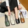 2024 Summer Women's Soft Sole French Heeled Square Toe Sandals