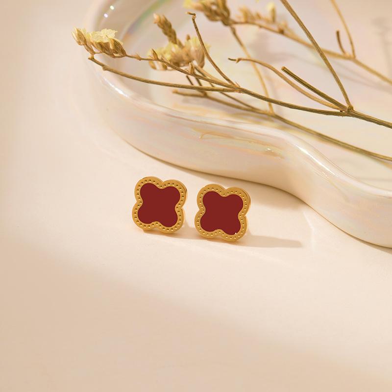 Gorąca Sprzedaż Naszyjnik Bransoletka Kolczyki Kwiat Koniczyny Trzyczęściowy Zestaw dla Kobiet