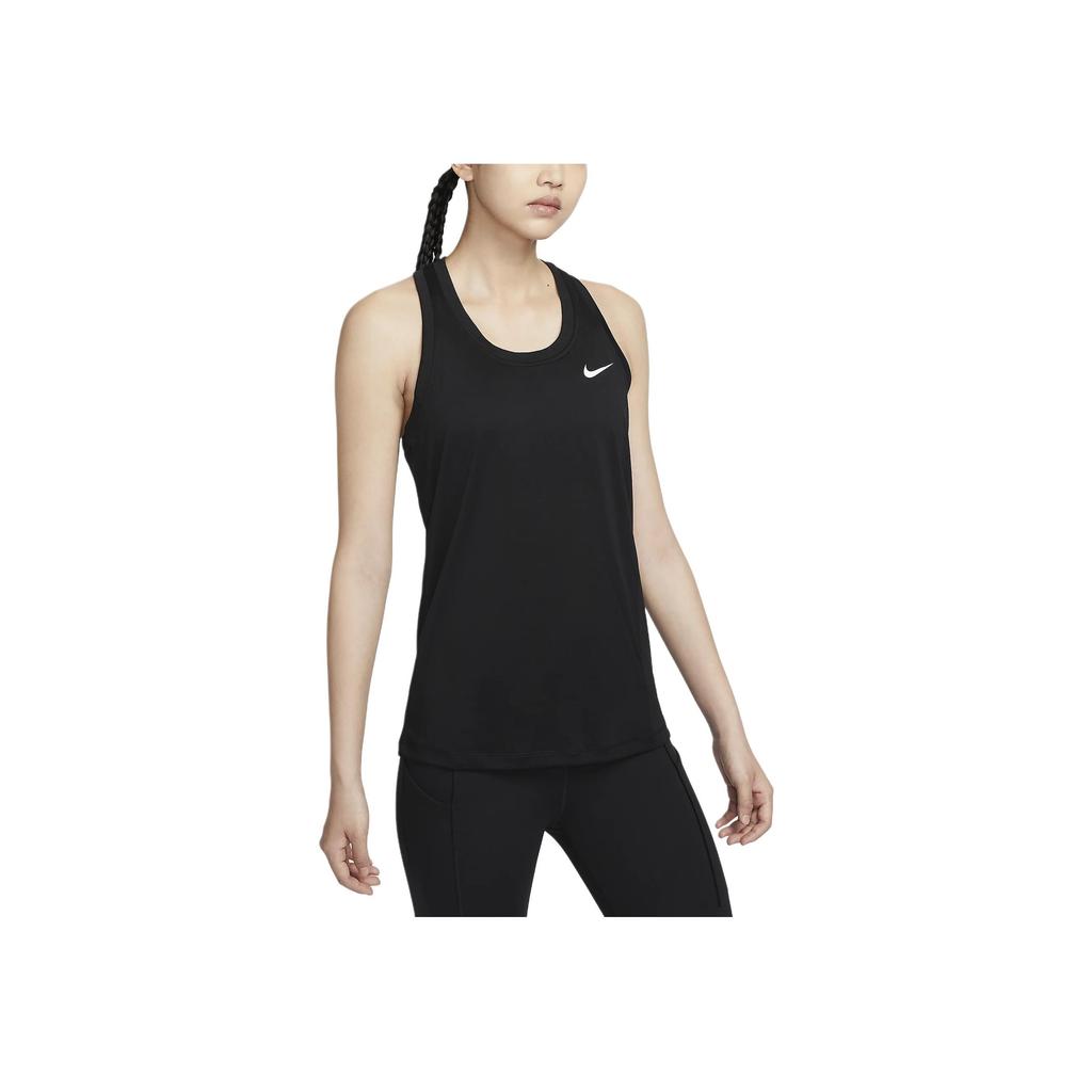 Nike Dri-FIT Racerback Sweat-Wicking Comfortable Tank Top Women Tops Black DX0707-010