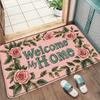 Welcome Doormat Vibrant Floral Pattern Non-Slip Rug for Indoor Outdoor High Traffic Areas Perfect for Valentine'S Day Spring Mat
