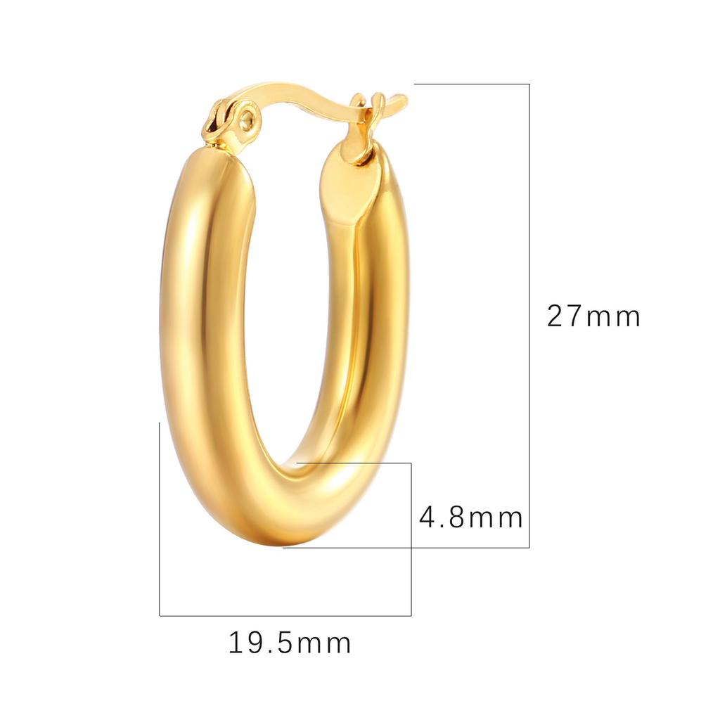 Stainless Steel Minimalist Round Hoop Earrings for Women