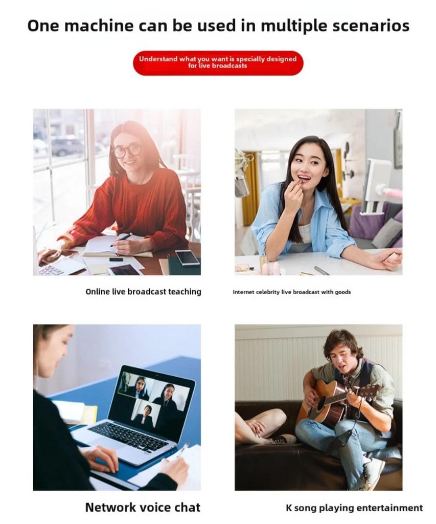 Wireless Lavalier Microphone Portable Noise Reduction Mic for iPhone Android Live Streaming YouTube TikTok Facebook