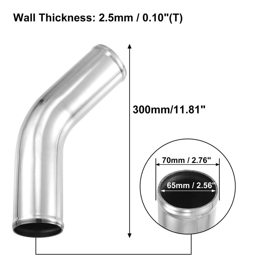 X Autohaux OD 34-102mm Length 20" 300mm 500mm Aluminum Alloy Tube Intercooler Pipe Straight 45 Degree Air Intake Tube for Car
