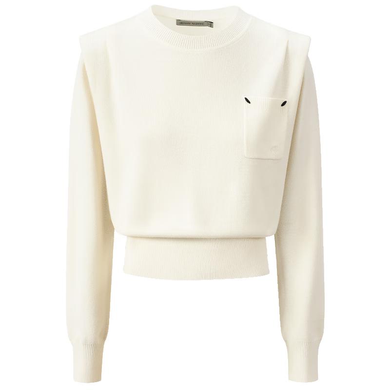 GIOVANNI VALENTINO Women's 30% Wool Blend Crew Neck Knit Sweater