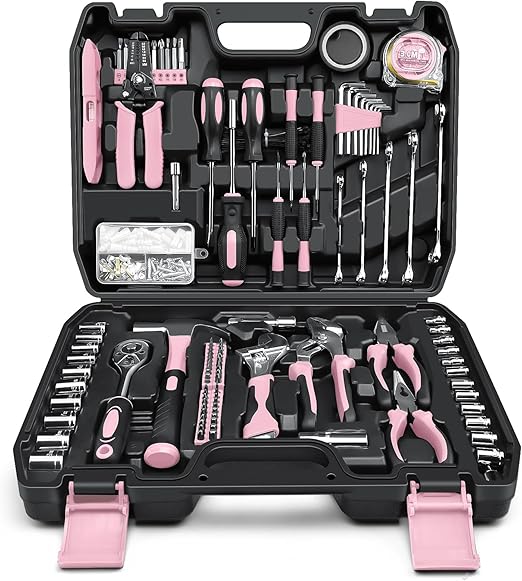 Sundpey Home Tool Kit 281-PCs - General Basic Home Auto Repair Tool Kits - Complete Portable Hand Tool Sets for Women - Tool Box