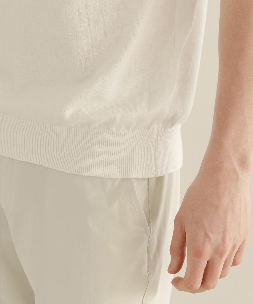 SELITIO Men'S Basic Round Half Knit White