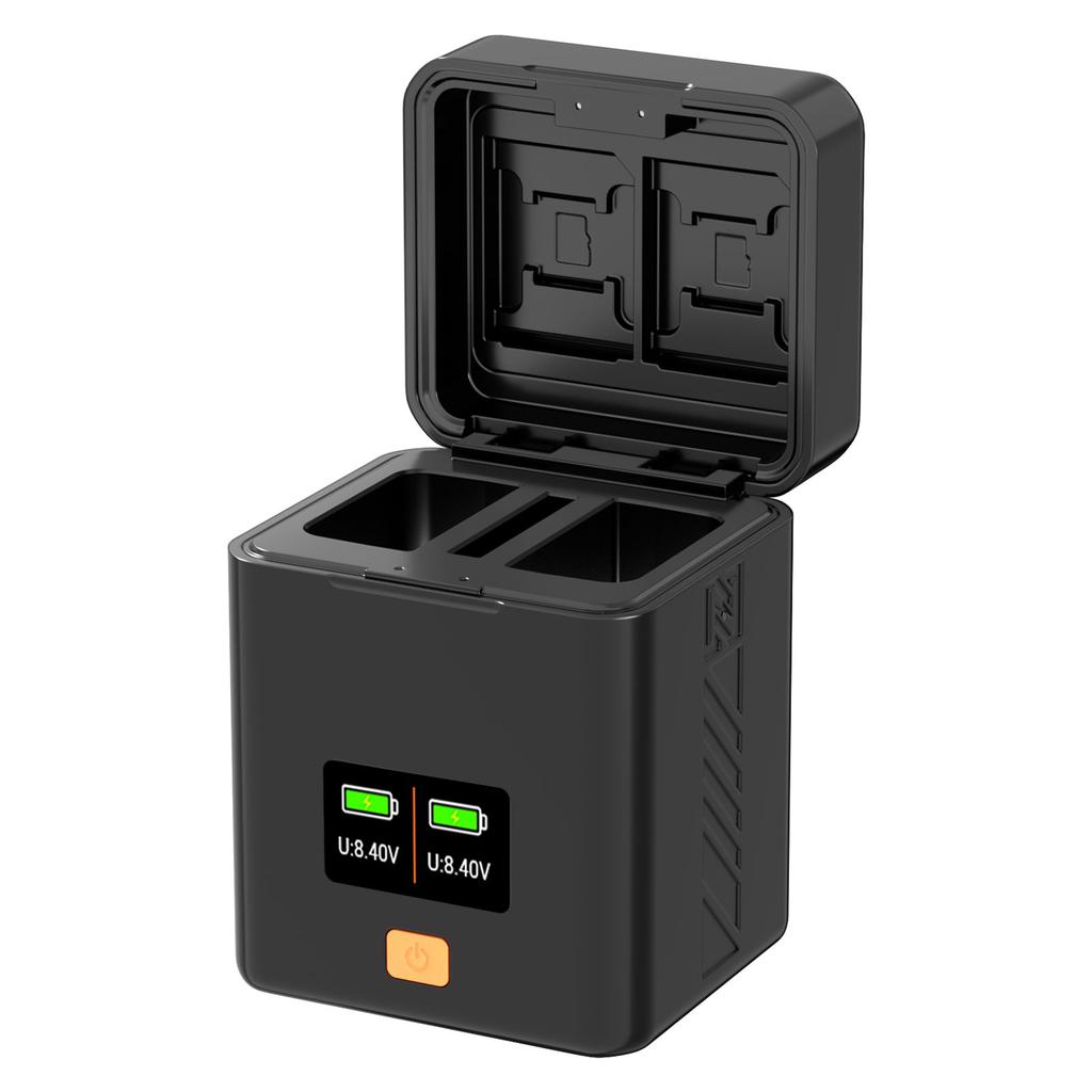 Camera Battery Charging Case for EN-EL25 EN-EL25A Batteries 2-slot Battery R with Card Slots Screen PD Fast Charging Box Compatible with Ni