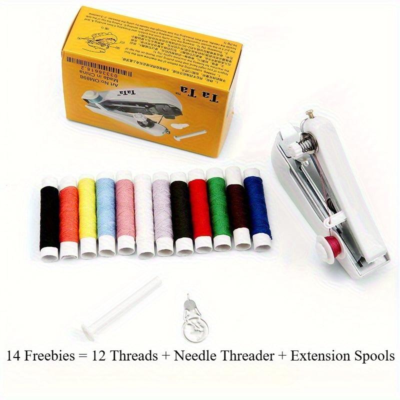 

14 Бесплатных товаров/ 1 Набор Портативная Мини Швейная Машина, Ручная, Легкое Шитье, Домашний Портативный Портной, Белый - 1 шт., Маленький Портной 15pcs