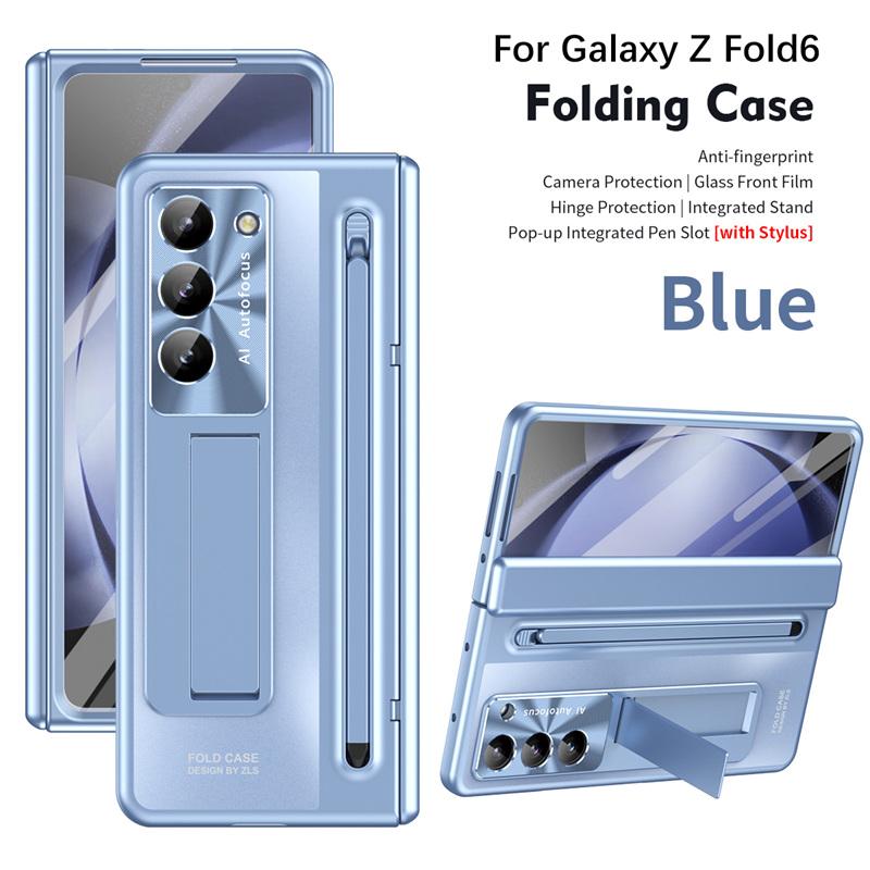 360 laipsnių pilnos apsaugos vyrių dėklas, skirtas Samsung Z Fold 8 Ultra 7 6 5 4 3 /Z TriFold, su lietimui jautriu rašikliu, sulankstomu dangteliu, grūdinto stiklo plėvele, stoveliu