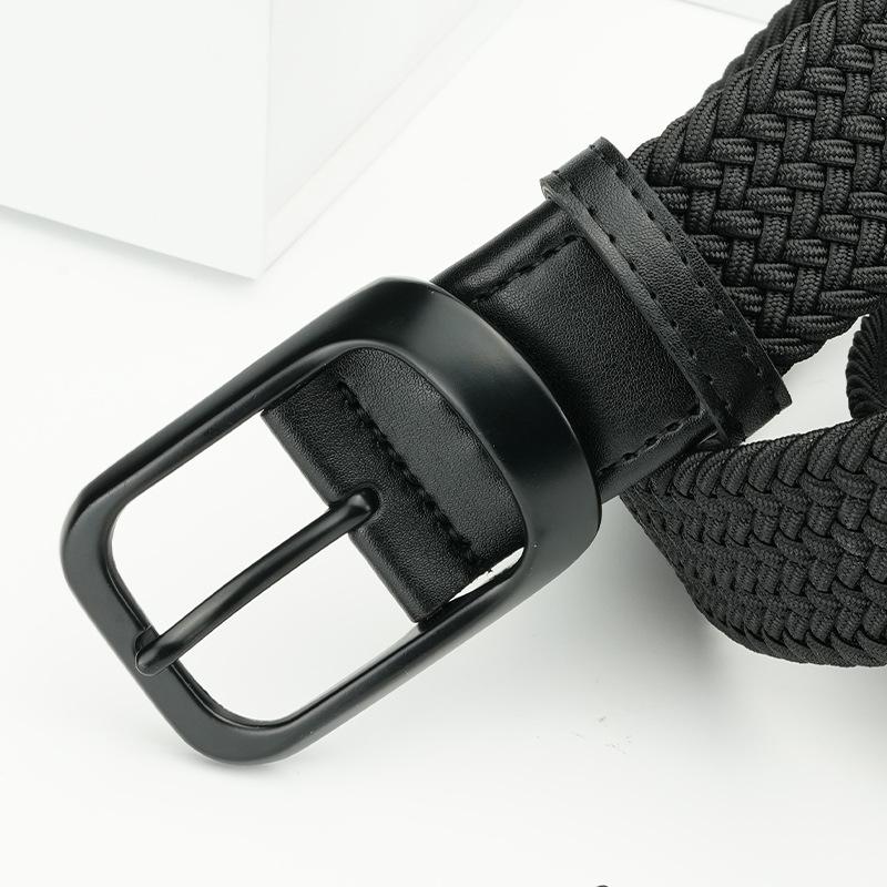 Men'S Belt Casual Nylon Belt Simple Outdoor Elastic Woven Belt Pin Buckle Belt Men'S
