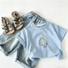 Summer Clothes Cartoon TShirt Solid Color Versatile Base Shirt Pure Cotton Clothes 2026 Kids Trendy Wear T-shirt Lovely Tees