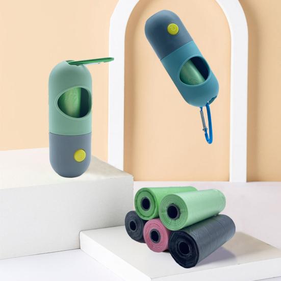 Pet Waste Bag Portable Reusable Lighting LED Environmentally Friendly Poop Picking Up ABS Pet Dog Waste Bag Holder Pet Supplies