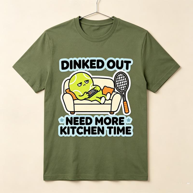 Pickleball TShirt Dinked Out Need More Kitchen Time Funny Vintage Retro Graphic Tee for Unisex Unisex Players Casual Streetwear