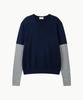Leondi Panel Crew Neck Round Knit - Navy