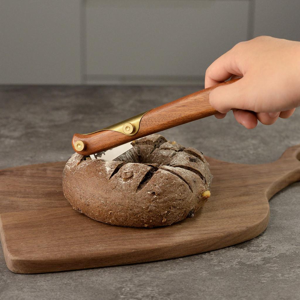 Style Bread Slicing With Wooden Handle For Artisan Baking And Crust Scoring