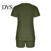 Women Summer Clothes 2 Pcs/Set Pajamas Suit V Neck Short Sleeve Sleepwear Set Casual Two-piece Outfit Homewear Top Shorts Loose Sport