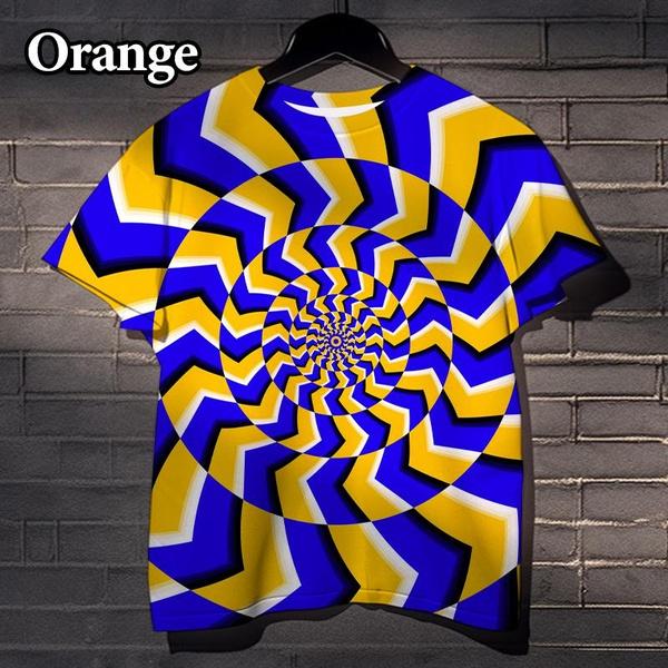 Dizzy Colorful Geometric Pattern 3D Printed Men's and Women's T-shirts Fun Street Fashion Hypnotic Short-sleeved Tops