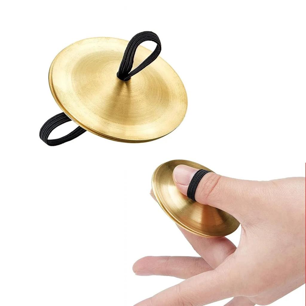 2 Stück Professionelle Fingerbecken für Bauchtanz Einfach zu bedienen mit elastischem Band Poliert Verschleißfest Handbecken für Partys