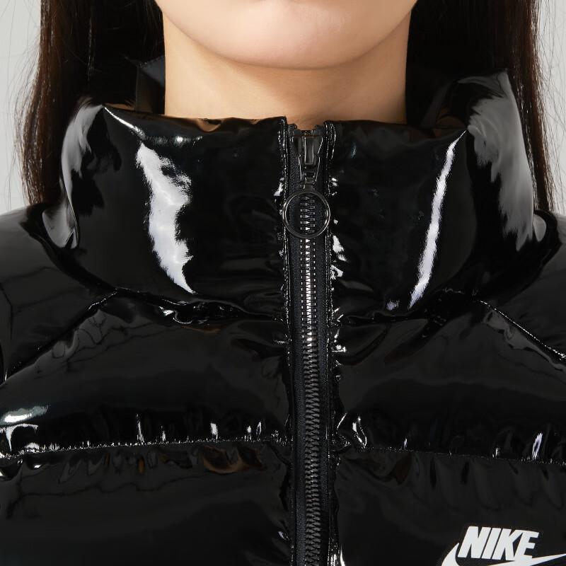 Nike Solid Logo Outdoor Quilted Lightweight Cotton Jacket Women Jacket Black FQ3575-010