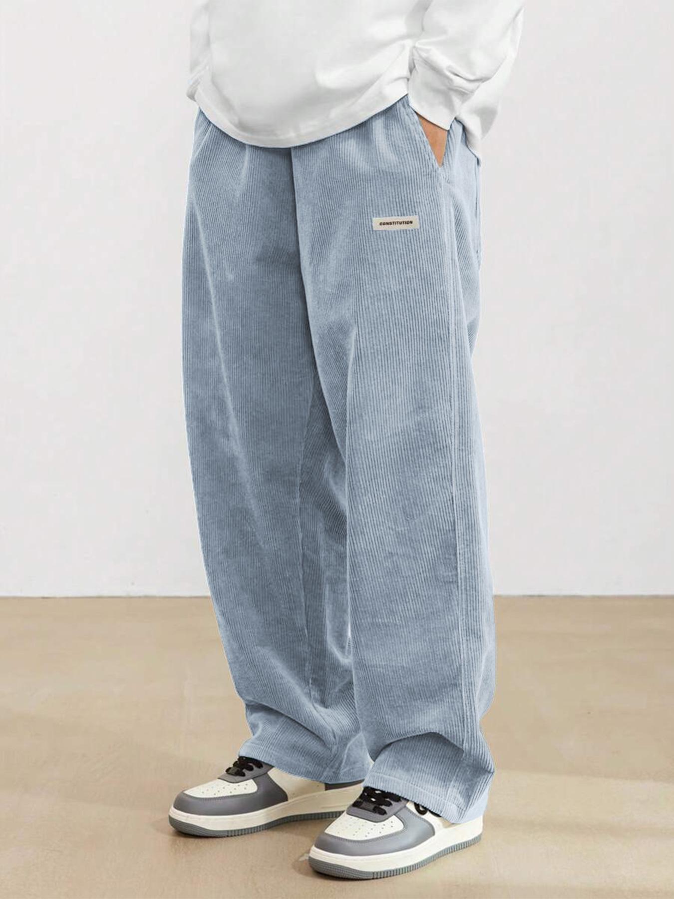 

Чоловічі штани карго з широкими штанинами в японському стилі - Осінньо-зимові повсякденні штани Double Extra Large світло-синій колір