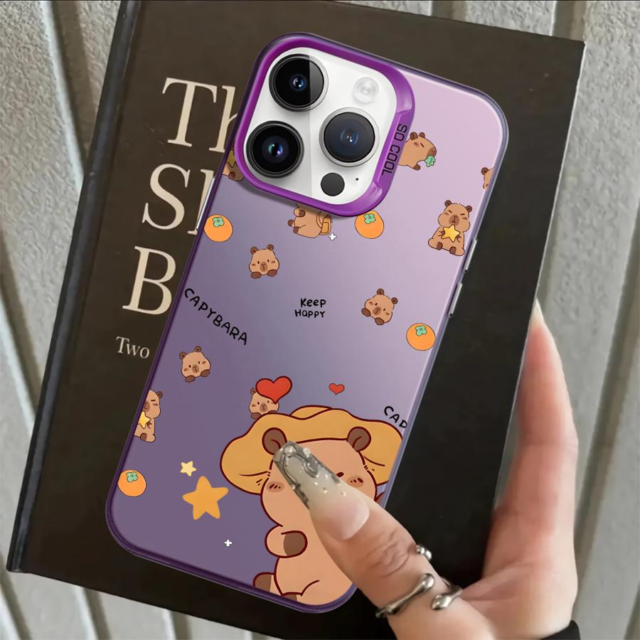 Back Phone Cover Case for iPhone 17 Pro Max Air 14 15 Plus 13 Pro 16 12 XS 11 XR Cartoon Guinea Pig