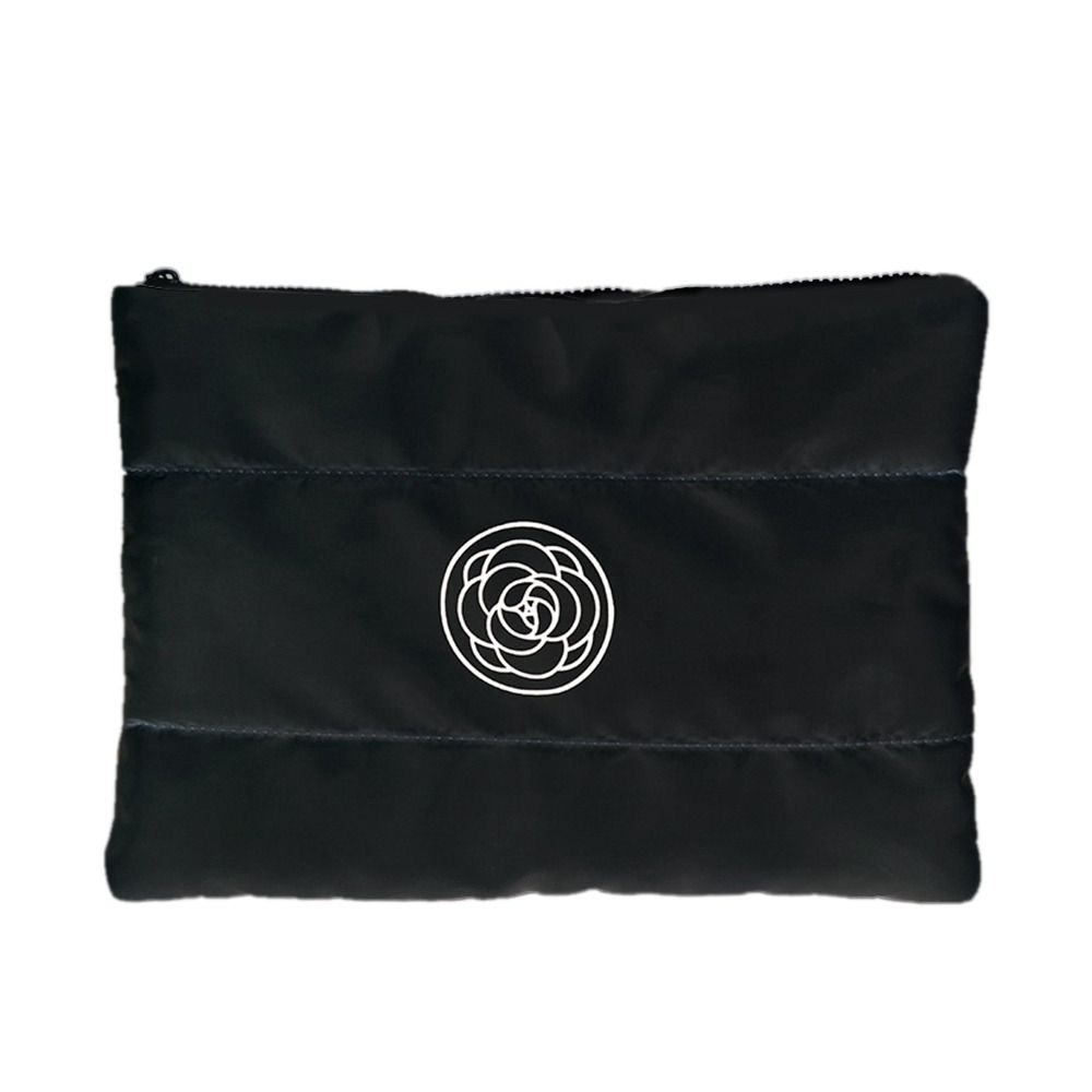 

Solid Color Travel Toiletry Bag Quilted Tote Handbags New Portable Makeup Bag чорний