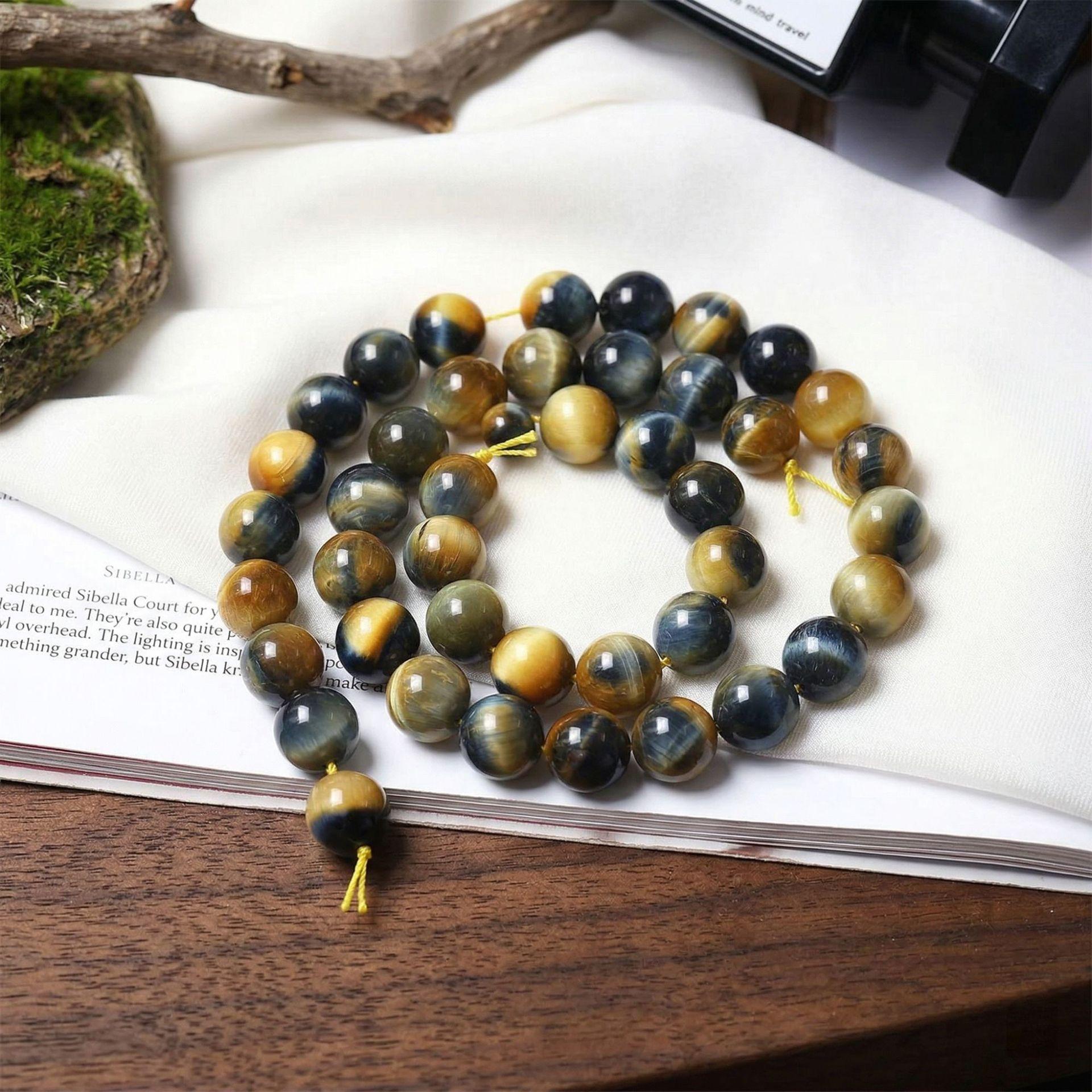 Natural Dreamy Tiger Eye Stone Loose Beads DIY Beaded bracelet jewelry accessories materials, round beads semi-finished products 6MM One