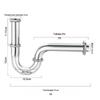 Stainless Steel Drain Pipe For Washbasins, U-Shaped Odor-Proof Basins, Wall-Mounted P-Bends, S-Bends