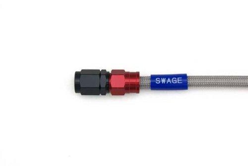 SWAGE LINE RAK-1010M-0525 Easy Order Brake Hose General Purpose Hose Straight Fitting Aluminum (Red/Black) Clear Hose 20.7 Inches (525 Mm)