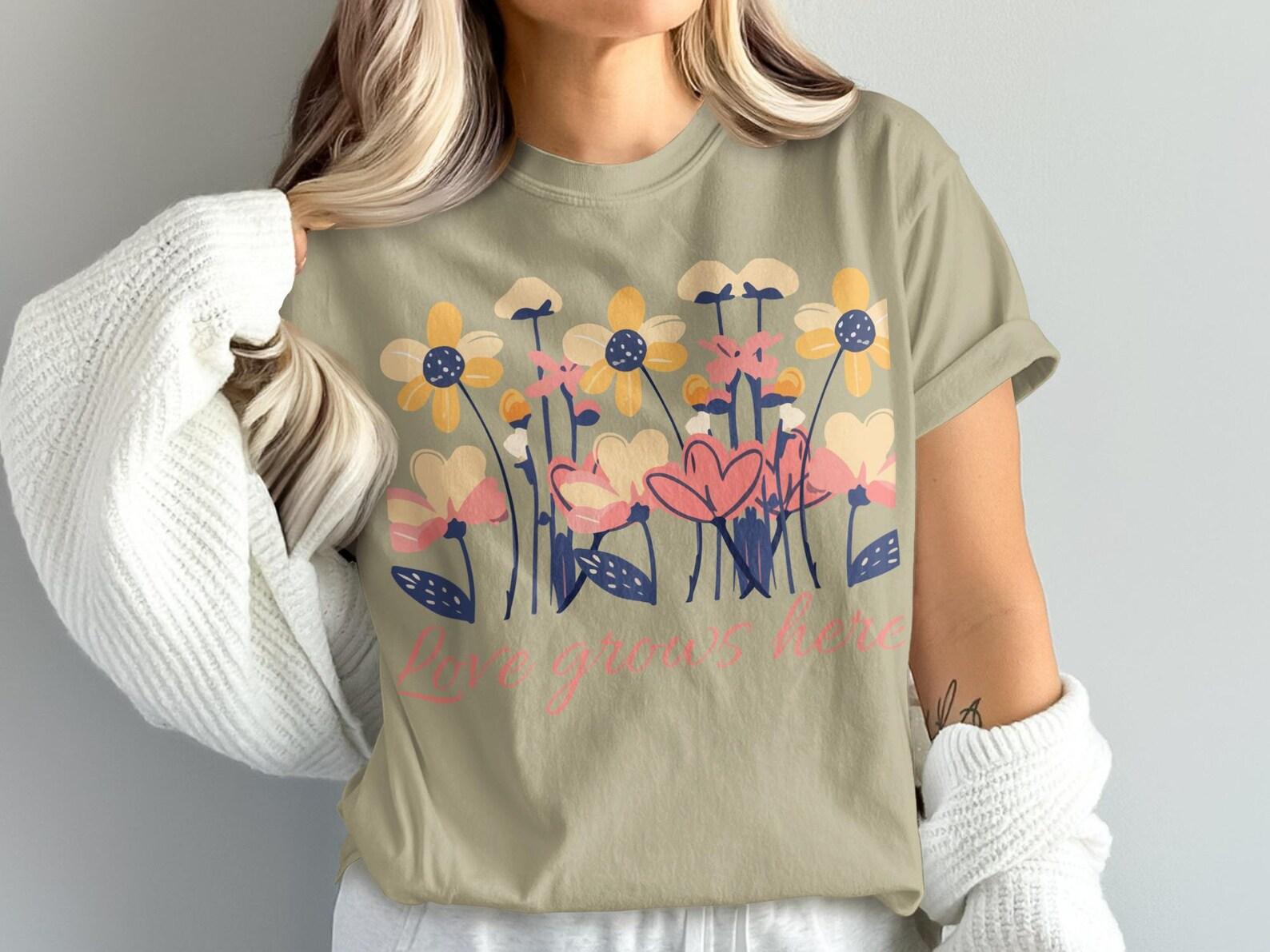 Floral Garden T-Shirt | Whimsical Boho Cottagecore Graphic Tee 2XL