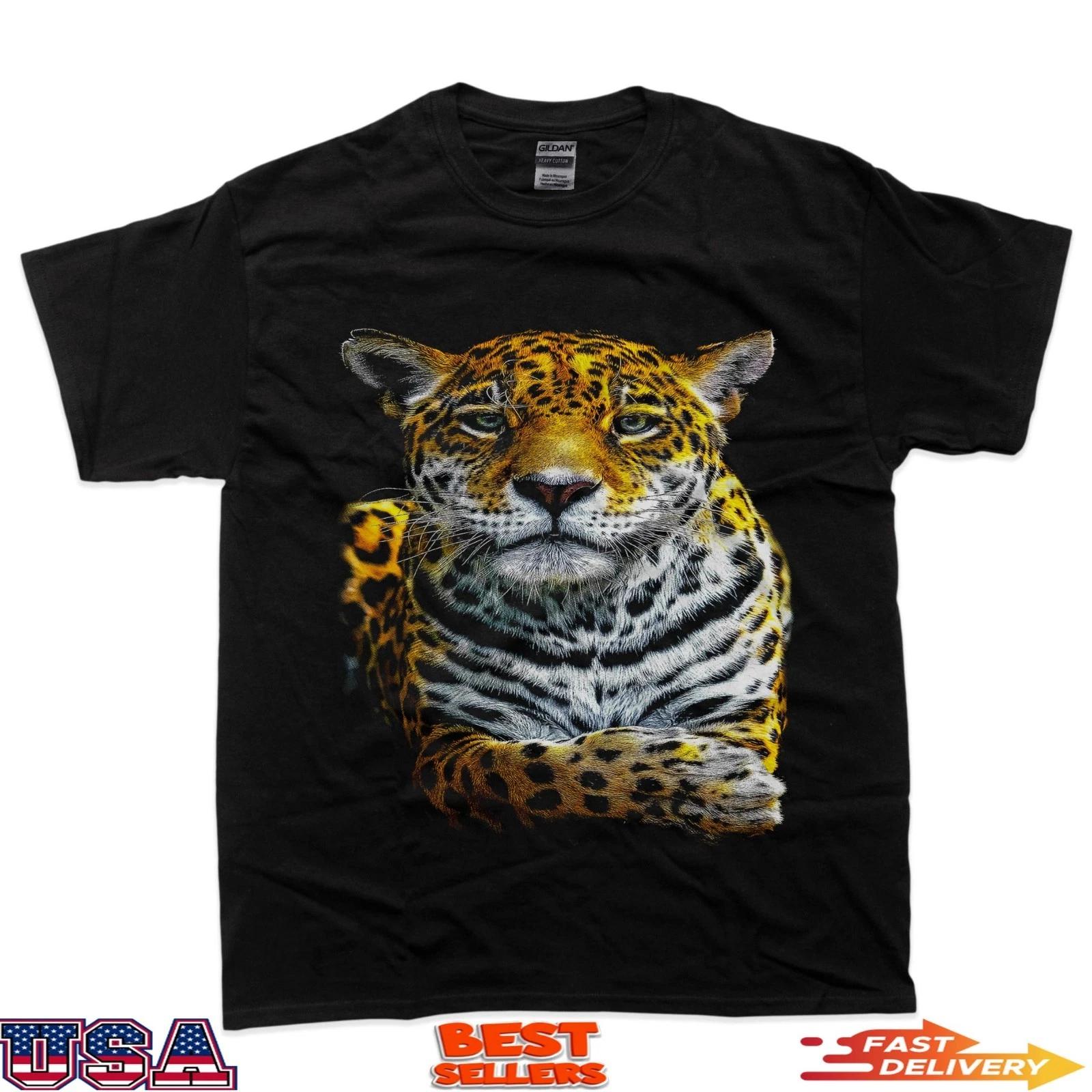 Fierce Leopard Wild Animal Pop Art T-Shirt 2XL