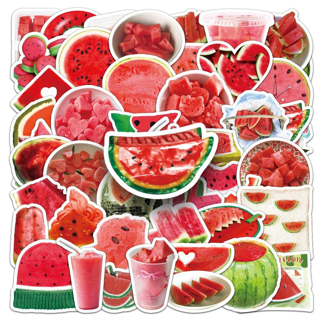 50pcs Watermelon Graffiti Stickers: Fresh, Creative, Waterproof Decor for Phone and Tablet Cases