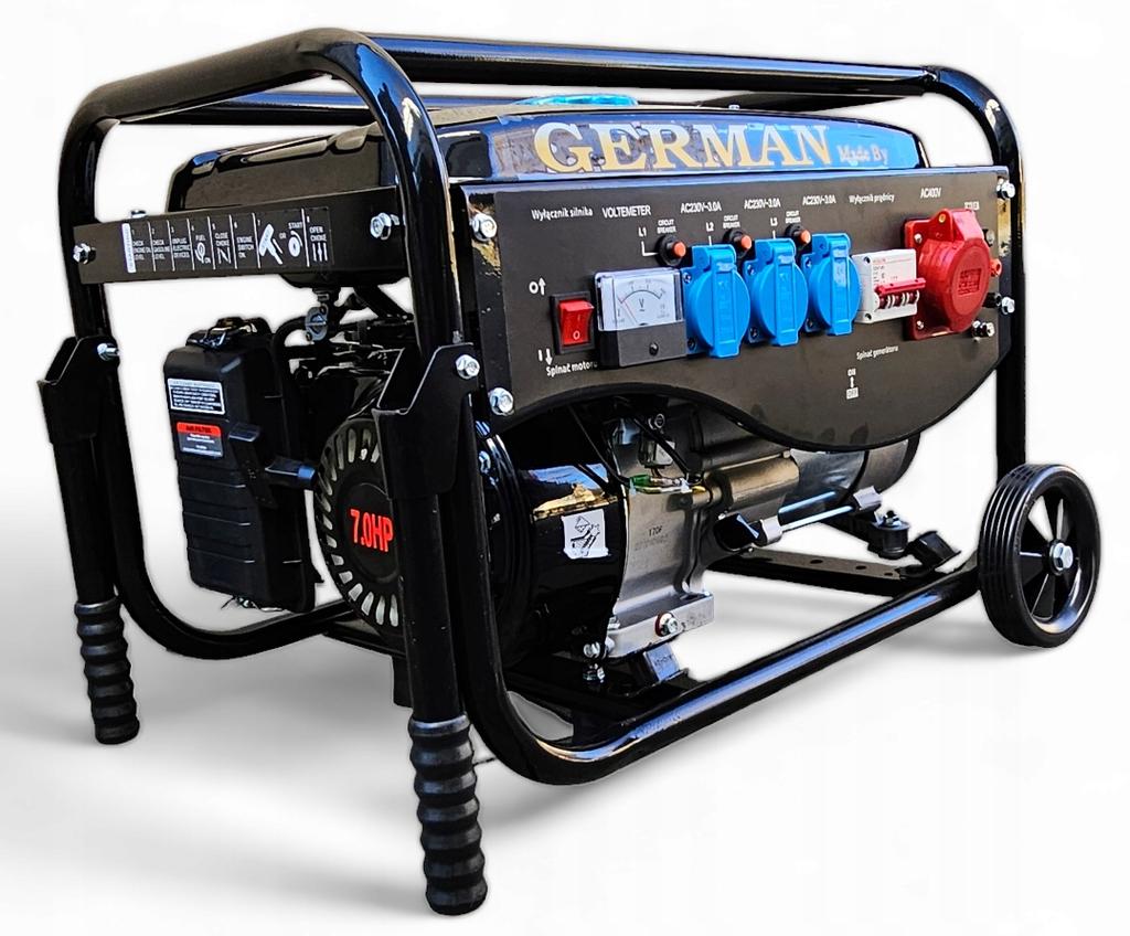 GRUPPO ELETTROGENO A8 5,2kW RUOTE RAME corrente AVR+ STATORE IN RAME GERMAN
