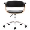 Dining Room Chairs 2 Pcs Swivel Black Faux Leather