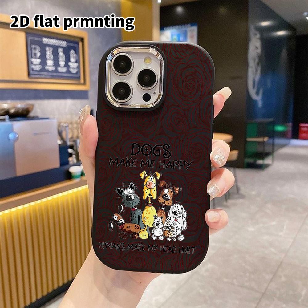 Phone Case: 2D Flat Design Suitable for iPhone 18 17 16 15 14 13 Pro, Couple Style, Cartoon Dog, Christmas and Halloween Gift