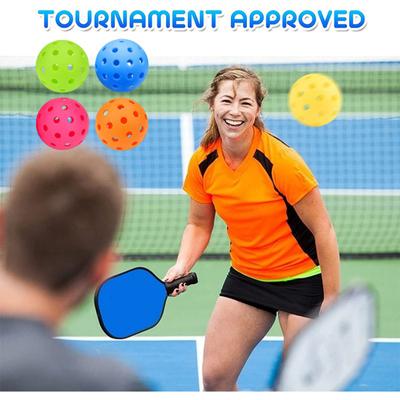 4Pcs 74MM 40-Holes Pickleball High Bounce Visibility PE Indoor Outdoor Tournament Training Pickleball Practice Ball Pickleball Accessories