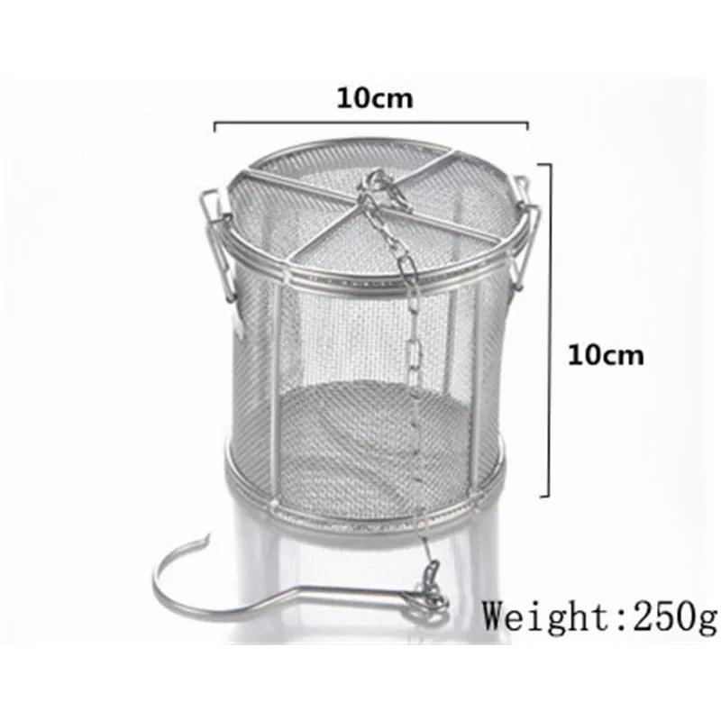 Big Stainless Steel Fine Mesh Strainer Gravy Soup Taste Spice Box Basket Brine Hot Pot Slag Separation Colander Strainers Basket