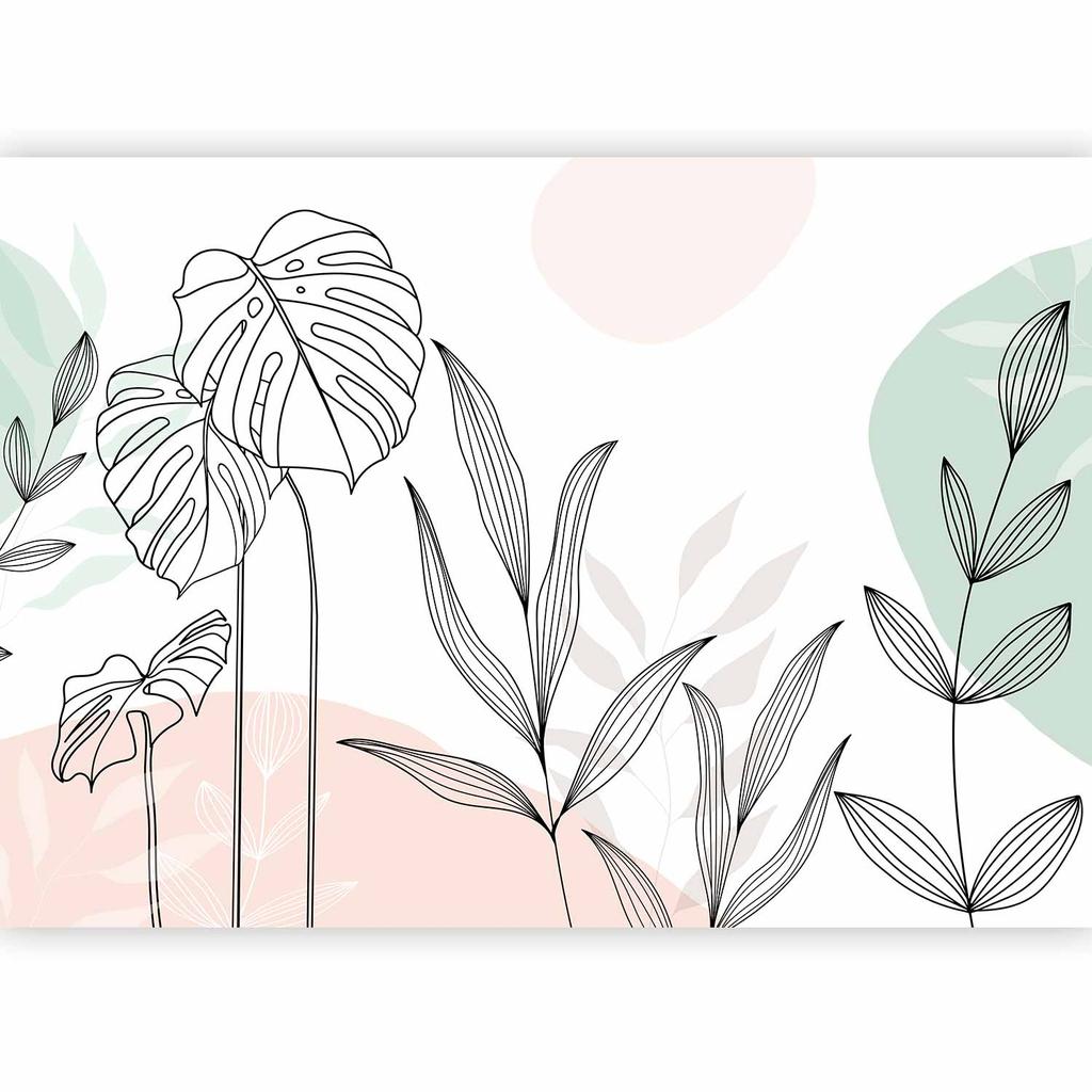 Wallpaper - Leaves In Pastels