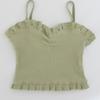 Ästhetisches V-Ausschnitt Spitzen-Ripp-Camisole mit Slim Fit für Damen - Sommerstil