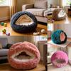 Cama de Pelúcia Semi-Fechada Quente de Inverno para Gatos e Cachorros
