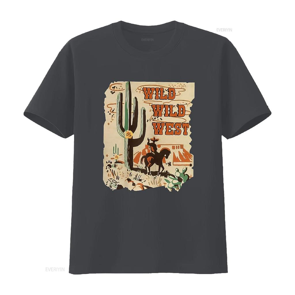 Wild West Western Life Southwest Desert Vibes Cactus Womens T Shirt vintage Washed Unisex Versatile designer clothes Casual