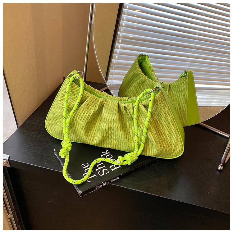 Folded handbag women's spring new popular niche underarm bag fashionable versatile shoulder messenger bag