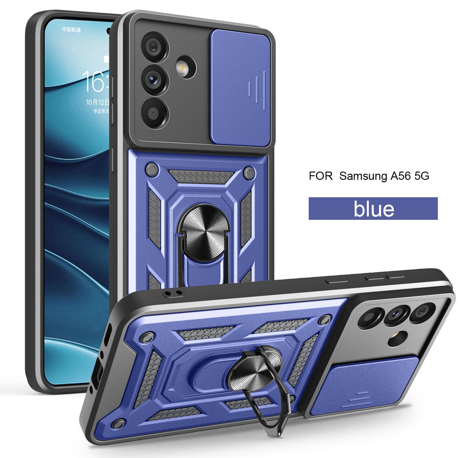 

Противоударный бронированный чехол для Samsung A56 5G для Samsung GalaxyA26 A36 5G Чехол для телефона с держателем для автомобиля Защита объектива камеры Fundas For Samsung A56(5G) синий