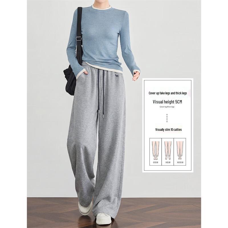 Women s Loose Fit Casual Wide-Leg Sweatpants L
