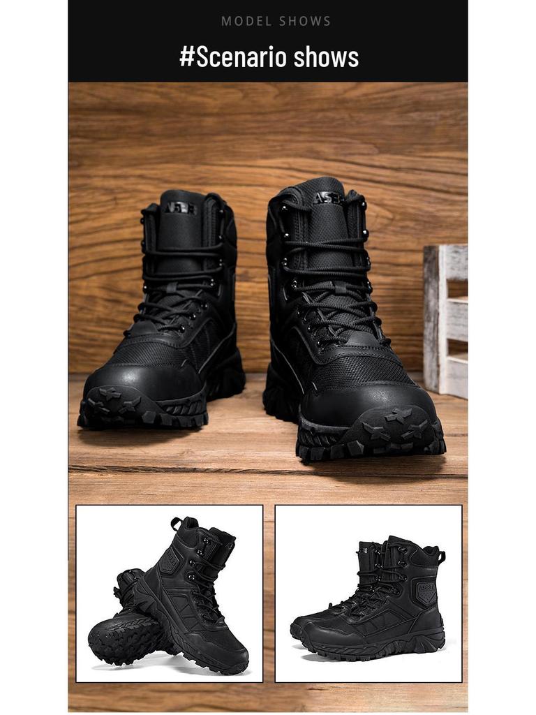 Herren Outdoor Hohe Taktische Stiefel - Langlebig, Schmutzabweisend, Ideal für Wandern und Bergsteigen