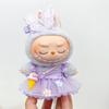 For 17cm/38cm Labubu Doll Clothes Fashion Puprple Dress Doll Clothes Color Match Dress Hat Accessories Cute Decoration Little Clothes