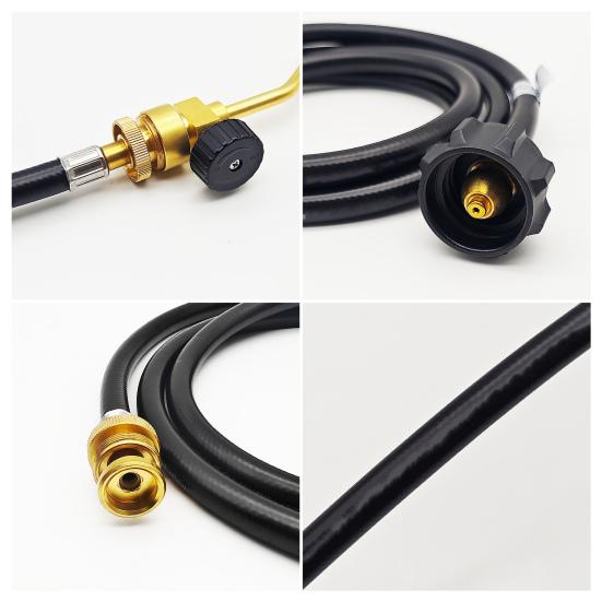 Propangasbrenner-Schlauchadapter-Set mit manueller Zündung, tragbarer Propangasbrenner mit Gaskartuschenbetrieb zum Löten, Schweißen und Hartlöten