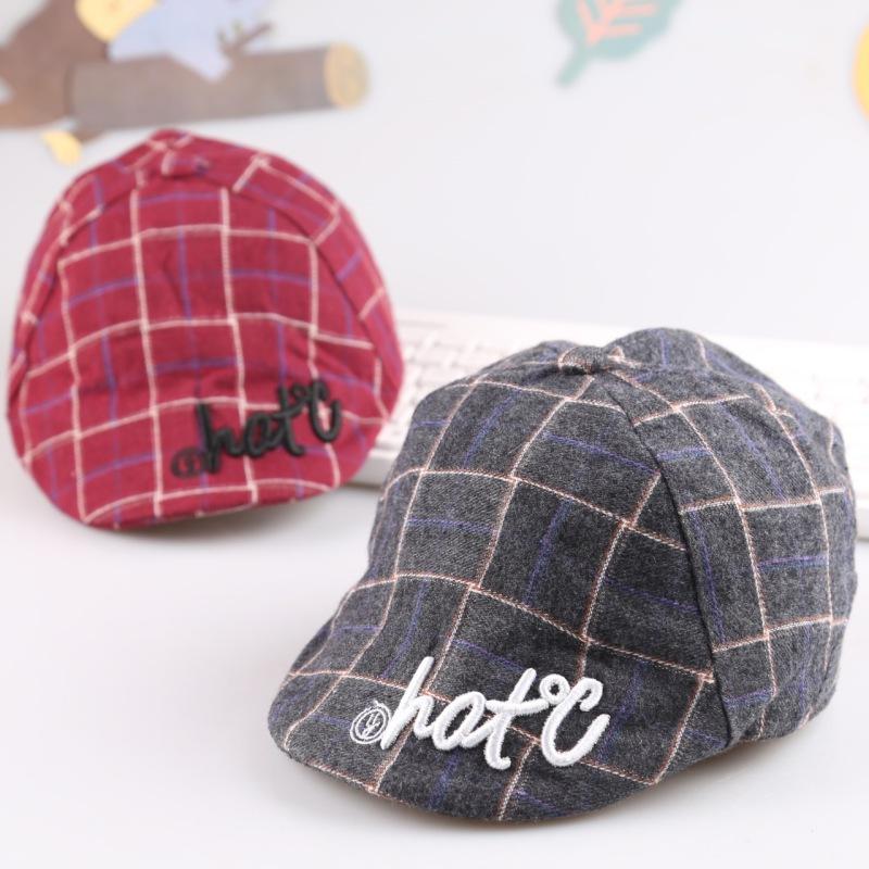Autumn Fashion Baby  Hats Plaid Design Retro Children Toddler Beret Cap