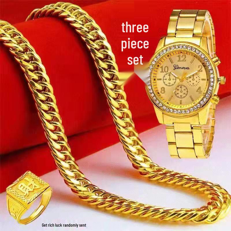 Vietnam Sand Gold Plated Men's Necklace – Thick, Bold, Non-Fading Wedding Chain